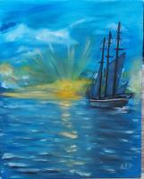 Oil Paintings - Sunset - Oil